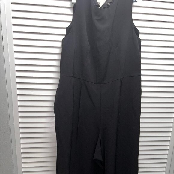LANE BRYANT 14P Black Sleeveless, Wide Leg Jumpsuit - Picture 1 of 7